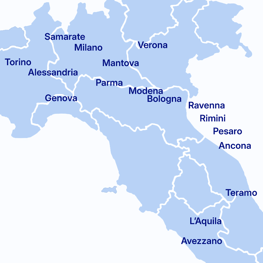 Mappa delle sedi della Scuola di Manga in Italia con città e corsi disponibili