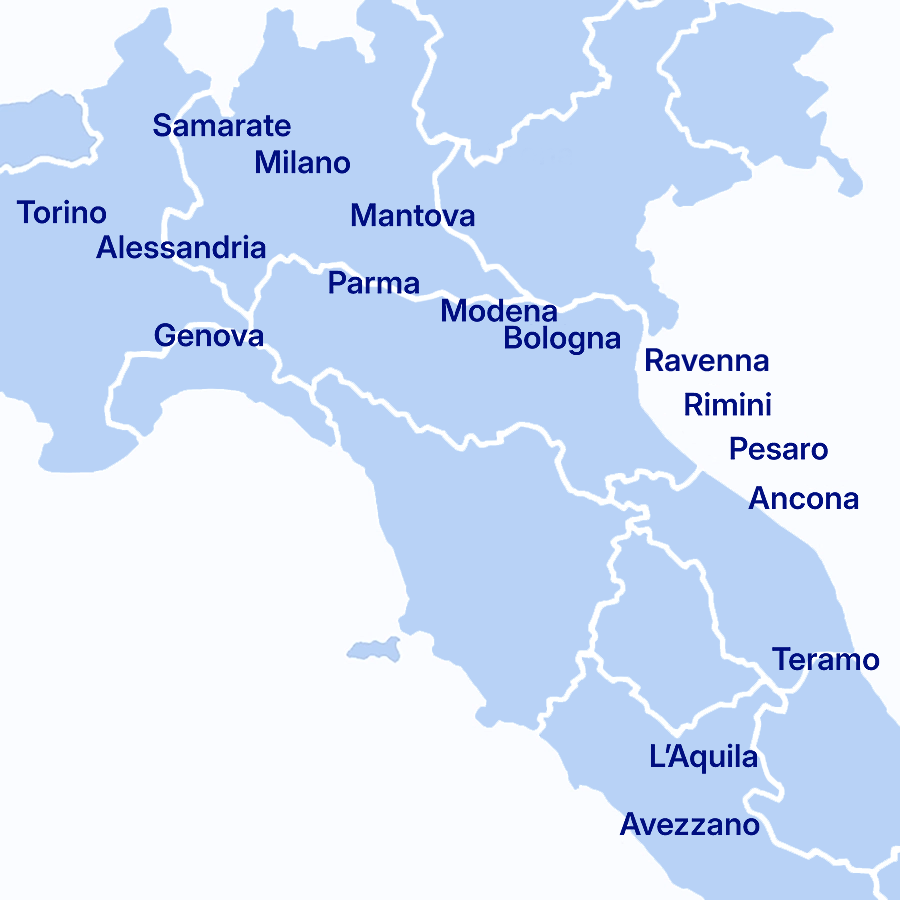 Mappa delle sedi della Scuola di Manga in Italia con città e corsi disponibili