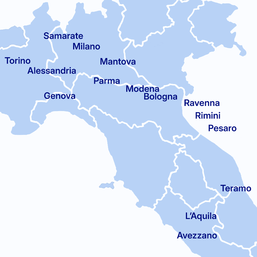 Mappa delle sedi della Scuola di Manga in Italia con città e corsi disponibili